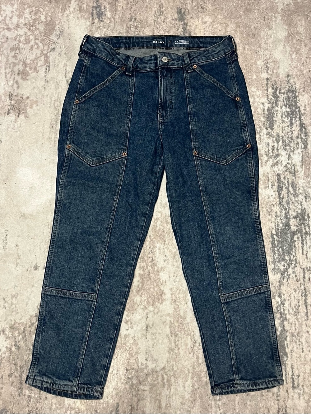Old Navy O.G. Straight High-Rise Jeans in Dark Blue